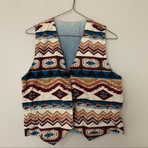 Native print vest